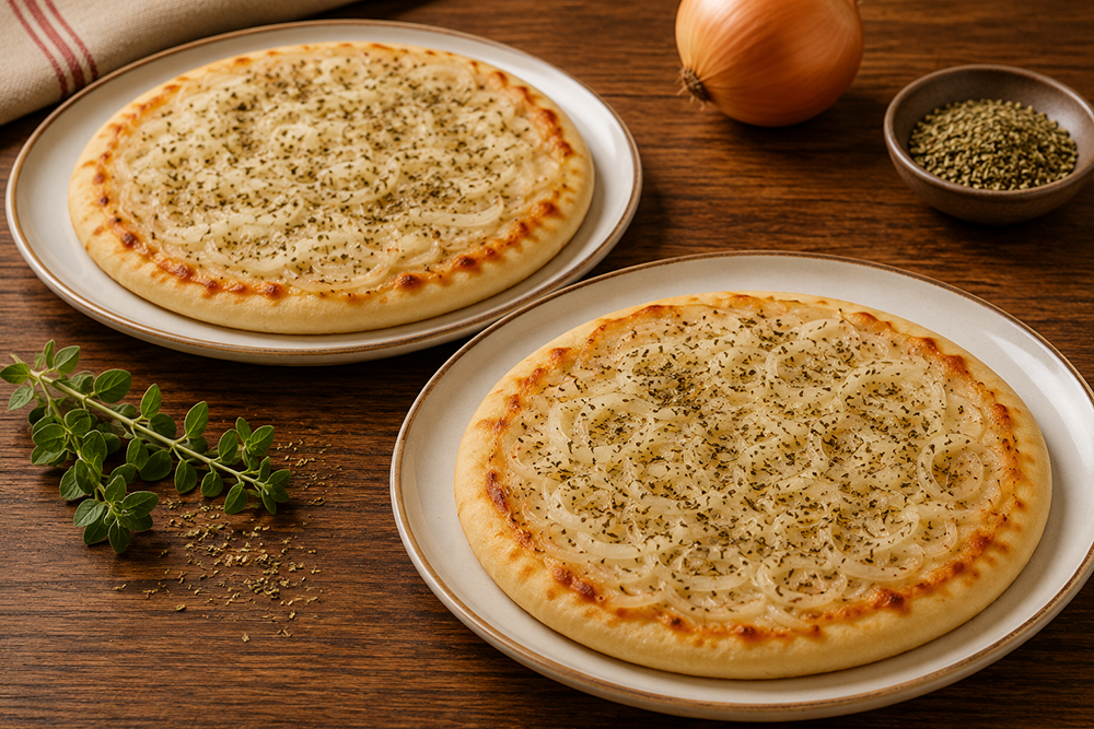 Mini prepizza de cebolla